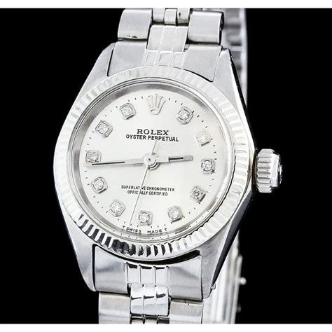 rolex women's stainless steel watch